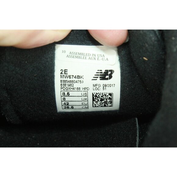 New Balance 674 Men’s Black Leather Walking Sneakers Size 8.5 EE - Picture 8 of 10